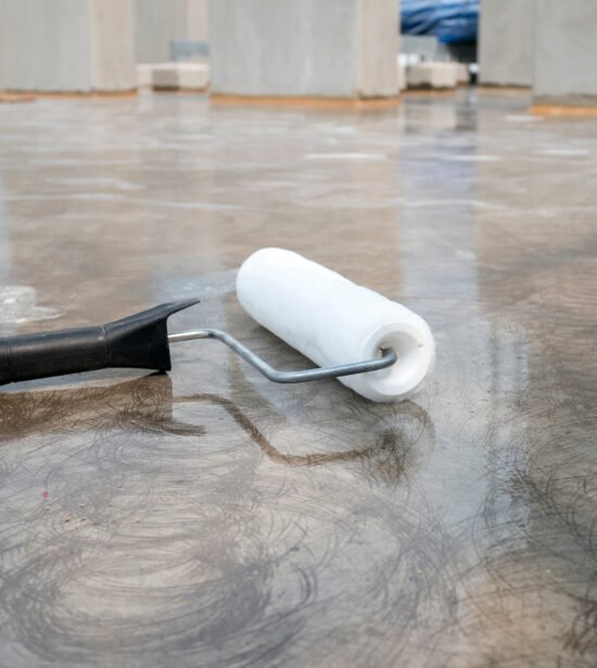Epoxy flooring painting for water proof on roof slab